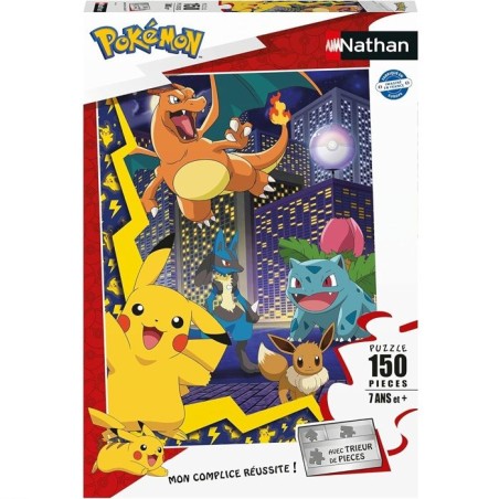 Puzzle 150 pieces La ville des Pokémon, Pokémon, Pour enfant, a partir de 7 ans, Nathan, 086189