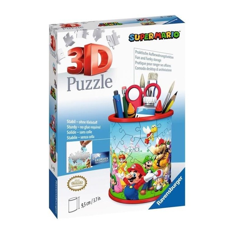 Pot a crayons 3D Super Mario - Ravensburger - Puzzle enfant - 54 piece