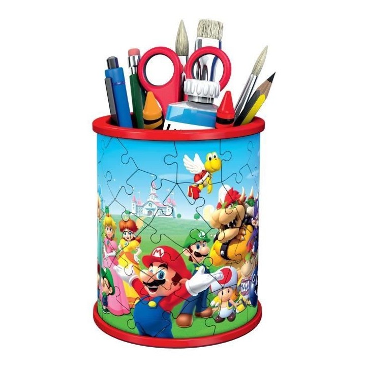 Pot a crayons 3D Super Mario - Ravensburger - Puzzle enfant - 54 pieces - Sans colle - a partir de 6 ans Pot a crayons 3D Super Mario - Ravensburger - Puzzle enfant - 54 pieces - Sans colle - a partir de 6 ans