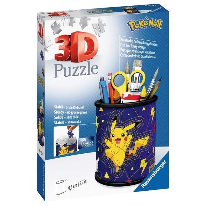 Pot a crayons Pokémon Puzzle 3D Ravensburger - 54 pieces - Sans colle - Des 6 ans Pot a crayons Pokémon Puzzle 3D Ravensburger - 54 pieces - Sans colle - Des 6 ans