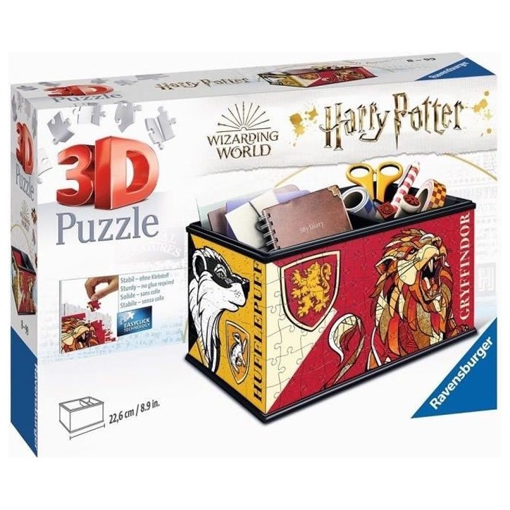 Puzzle 3D Boite de rangement Harry Potter - Ravensburger - 216 pieces - Sans colle - Des 8 ans Puzzle 3D Boite de rangement Harry Potter - Ravensburger - 216 pieces - Sans colle - Des 8 ans