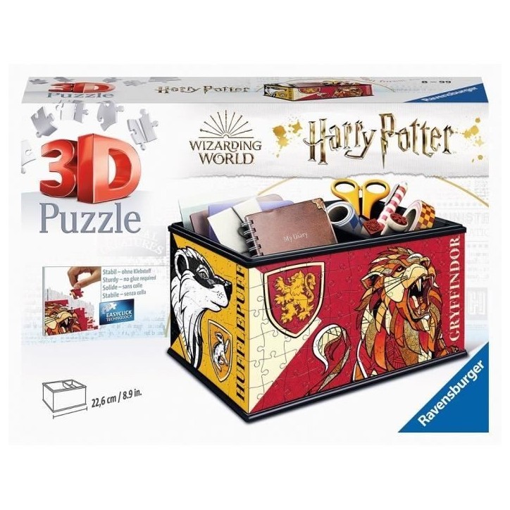 Puzzle 3D Boite de rangement Harry Potter - Ravensburger - 216 pieces - Sans colle - Des 8 ans Puzzle 3D Boite de rangement Harry Potter - Ravensburger - 216 pieces - Sans colle - Des 8 ans
