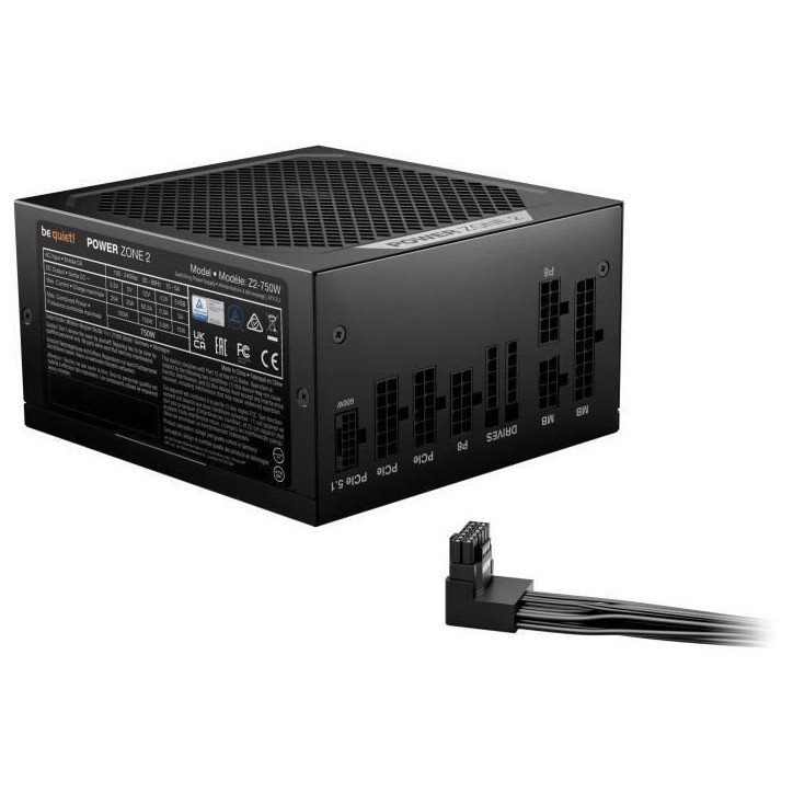 Alimentation PC - BE QUIET! - Power Zone 2 - 750 W - BP006EU - Efficacité optimale Alimentation PC - BE QUIET! - Power Zone 2 - 750 W - BP006EU - Efficacité optimale