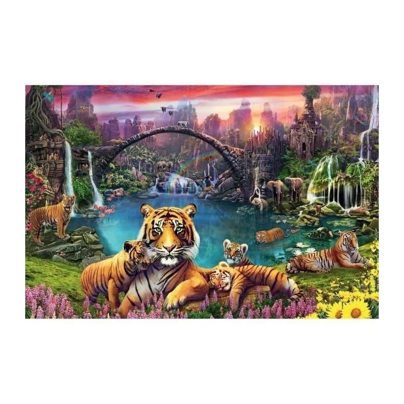 Puzzle 3000 pieces Tigres au lagon, Adulte, A partir de 14 ans, 000167 Puzzle 3000 pieces Tigres au lagon, Adulte, A partir de 14 ans, 000167