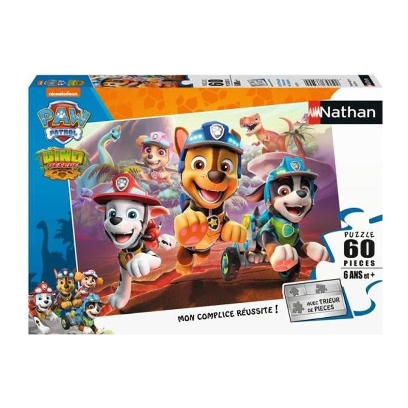 Nathan - Puzzle 60 pieces - Pat'Patrouille A la rescousse des dinosaur Nathan - Puzzle 60 pieces - Pat'Patrouille A la rescousse des dinosaur