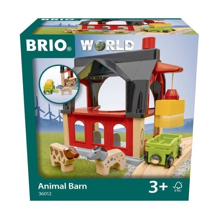 BRIO World - 36012 - Grange des animaux - Accessoire pour circuit de train en bois - Jouet pour garçons et filles des 3 ans BRIO World - 36012 - Grange des animaux - Accessoire pour circuit de train en bois - Jouet pour garçons et filles des 3 ans