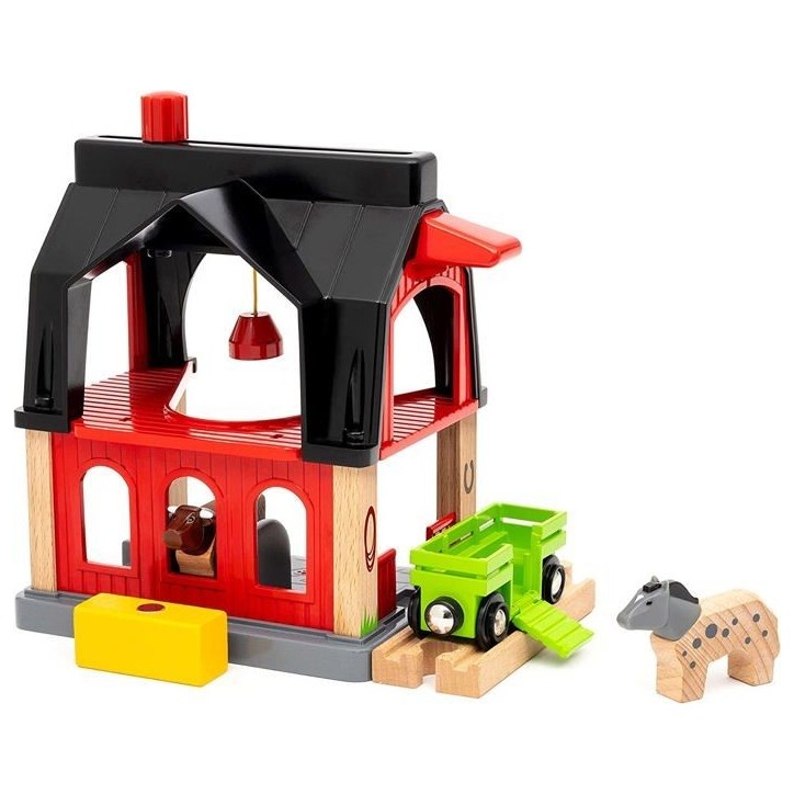 BRIO World - 36012 - Grange des animaux - Accessoire pour circuit de train en bois - Jouet pour garçons et filles des 3 ans BRIO World - 36012 - Grange des animaux - Accessoire pour circuit de train en bois - Jouet pour garçons et filles des 3 ans