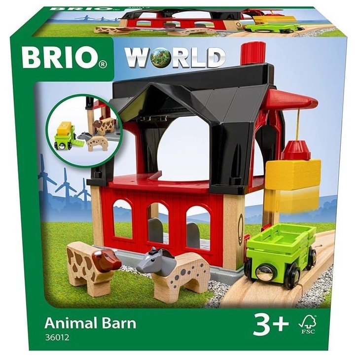 BRIO World - 36012 - Grange des animaux - Accessoire pour circuit de train en bois - Jouet pour garçons et filles des 3 ans BRIO World - 36012 - Grange des animaux - Accessoire pour circuit de train en bois - Jouet pour garçons et filles des 3 ans