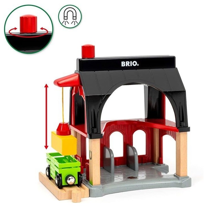 BRIO World - 36012 - Grange des animaux - Accessoire pour circuit de train en bois - Jouet pour garçons et filles des 3 ans BRIO World - 36012 - Grange des animaux - Accessoire pour circuit de train en bois - Jouet pour garçons et filles des 3 ans