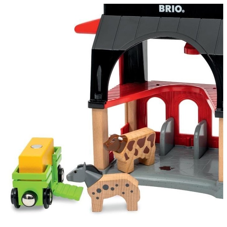 BRIO World - 36012 - Grange des animaux - Accessoire pour circuit de train en bois - Jouet pour garçons et filles des 3 ans BRIO World - 36012 - Grange des animaux - Accessoire pour circuit de train en bois - Jouet pour garçons et filles des 3 ans