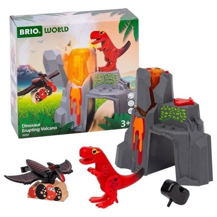 Brio Volcan en Eruption Dinosaure - Accessoire pour Circuit de Train en Bois - Action de Jeu sans Pile/avec Aimant - des 3 Ans - Brio Volcan en Eruption Dinosaure - Accessoire pour Circuit de Train en Bois - Action de Jeu sans Pile/avec Aimant - des 3 Ans -