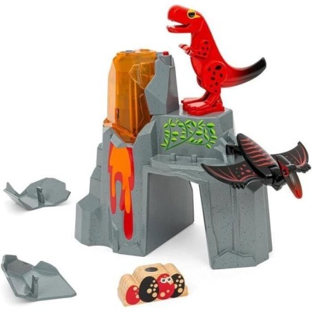 Brio Volcan en Eruption Dinosaure - Accessoire pour Circuit de Train en Bois - Action de Jeu sans Pile/avec Aimant - des 3 Ans -