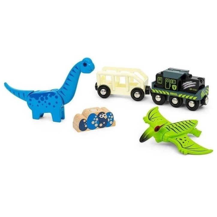 Brio Train a Piles Dinosaure - Train électrique - Dinosaure Inclus - pour circuit de train en bois - Des 3 Ans - Brio World - 3 Brio Train a Piles Dinosaure - Train électrique - Dinosaure Inclus - pour circuit de train en bois - Des 3 Ans - Brio World - 3