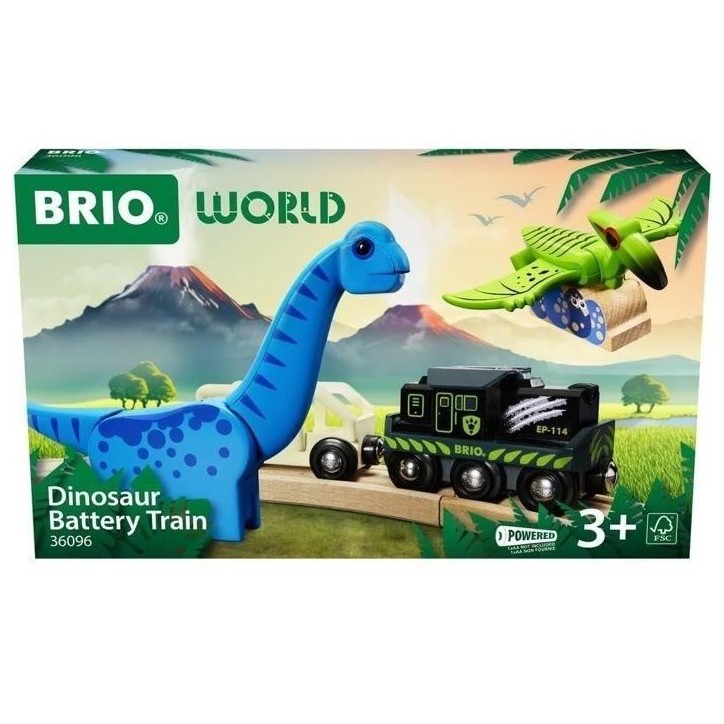 Brio Train a Piles Dinosaure - Train électrique - Dinosaure Inclus - pour circuit de train en bois - Des 3 Ans - Brio World - 3 Brio Train a Piles Dinosaure - Train électrique - Dinosaure Inclus - pour circuit de train en bois - Des 3 Ans - Brio World - 3