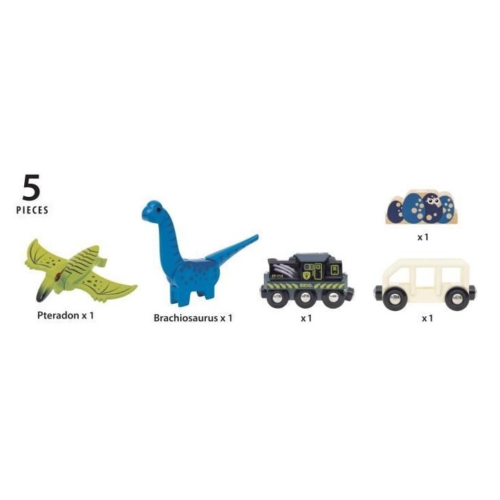 Brio Train a Piles Dinosaure - Train électrique - Dinosaure Inclus - pour circuit de train en bois - Des 3 Ans - Brio World - 3 Brio Train a Piles Dinosaure - Train électrique - Dinosaure Inclus - pour circuit de train en bois - Des 3 Ans - Brio World - 3