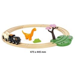 Circuit Dinosaure - Coffret Complet 12 pieces - Action de Jeu sans Pil