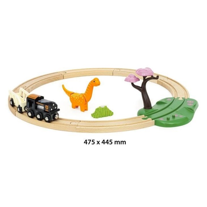 Circuit Dinosaure - Coffret Complet 12 pieces - Action de Jeu sans Pile - Dinosaure Inclus - Circuit de Train en Bois - BRIO Wor Circuit Dinosaure - Coffret Complet 12 pieces - Action de Jeu sans Pile - Dinosaure Inclus - Circuit de Train en Bois - BRIO Wor