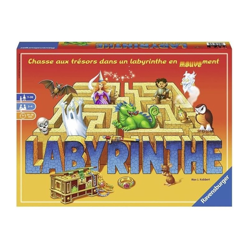 Labyrinthe - Ravensburger - Jeu de société famille - Chasse au trés Labyrinthe - Ravensburger - Jeu de société famille - Chasse au trés