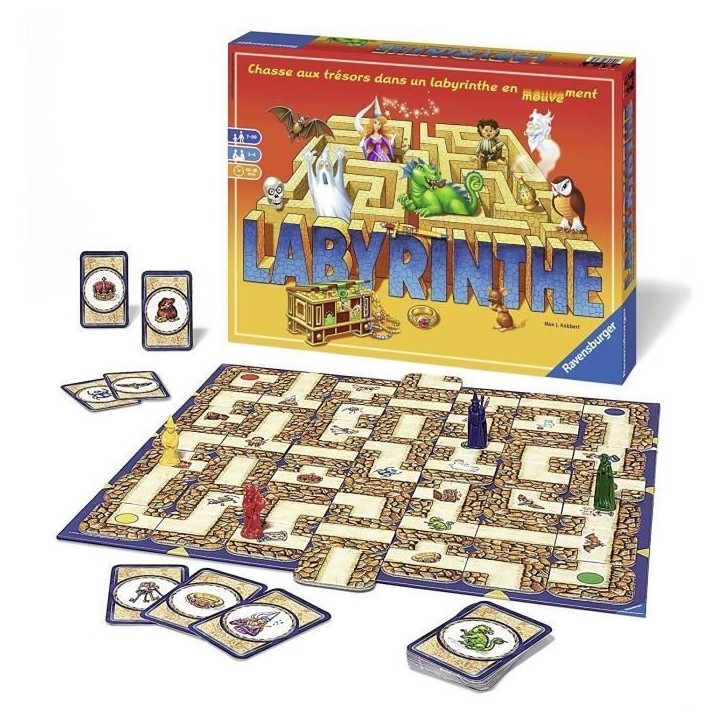 Labyrinthe - Ravensburger - Jeu de société famille - Chasse au trésor dans un labyrinthe en mouvement - Des 7 ans Labyrinthe - Ravensburger - Jeu de société famille - Chasse au trésor dans un labyrinthe en mouvement - Des 7 ans
