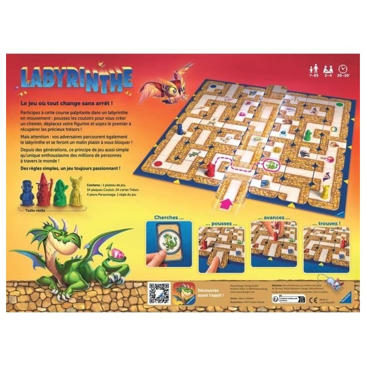 Labyrinthe - Ravensburger - Jeu de société famille - Chasse au trésor dans un labyrinthe en mouvement - Des 7 ans Labyrinthe - Ravensburger - Jeu de société famille - Chasse au trésor dans un labyrinthe en mouvement - Des 7 ans
