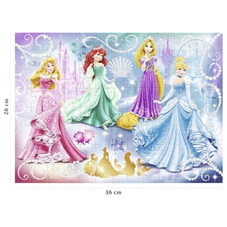 Puzzle 100 pieces - Princesses étincelantes - Disney Princesses - Trieurs de pieces - Nathan Puzzle 100 pieces - Princesses étincelantes - Disney Princesses - Trieurs de pieces - Nathan
