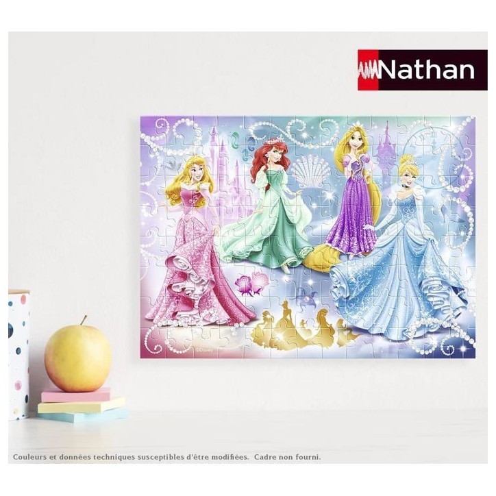 Puzzle 100 pieces - Princesses étincelantes - Disney Princesses - Trieurs de pieces - Nathan Puzzle 100 pieces - Princesses étincelantes - Disney Princesses - Trieurs de pieces - Nathan