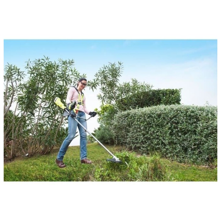 RYOBI - Débroussailleuse 18V ONE+ - guidon - Ø fil 1 x 1,6mm - lame 3 dents Tri-Arc™ 20cm + batterie 4,0 Ah & chargeur - RBC