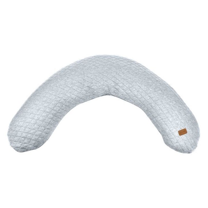 BÉABA - Big Flopsy™ - Coussin de grossesse et d'allaitement - Fleur de coton - Gris Chiné, 180 cm BÉABA - Big Flopsy™ - Coussin de grossesse et d'allaitement - Fleur de coton - Gris Chiné, 180 cm