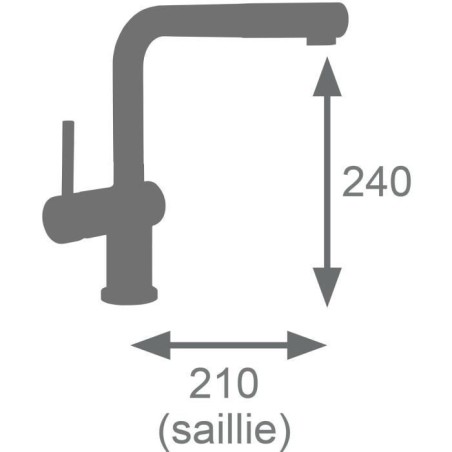 Mitigeur évier - Chromé - Douchette extractible - EDOUARD ROUSSEAU - CARRÉ