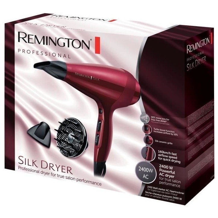 Seche-Cheveux Remington AC9096 Silk Ionique Grille Céramique Protéine de Soie, Moteur AC Professionnel, Fonction turbo 2400W Seche-Cheveux Remington AC9096 Silk Ionique Grille Céramique Protéine de Soie, Moteur AC Professionnel, Fonction turbo 2400W