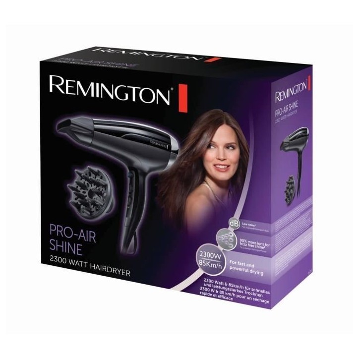 Seche-Cheveux Remington D5215 Ionique Céramique Tourmaline, Puissant, 3 Températures, 2 Vitesses 2200W Seche-Cheveux Remington D5215 Ionique Céramique Tourmaline, Puissant, 3 Températures, 2 Vitesses 2200W