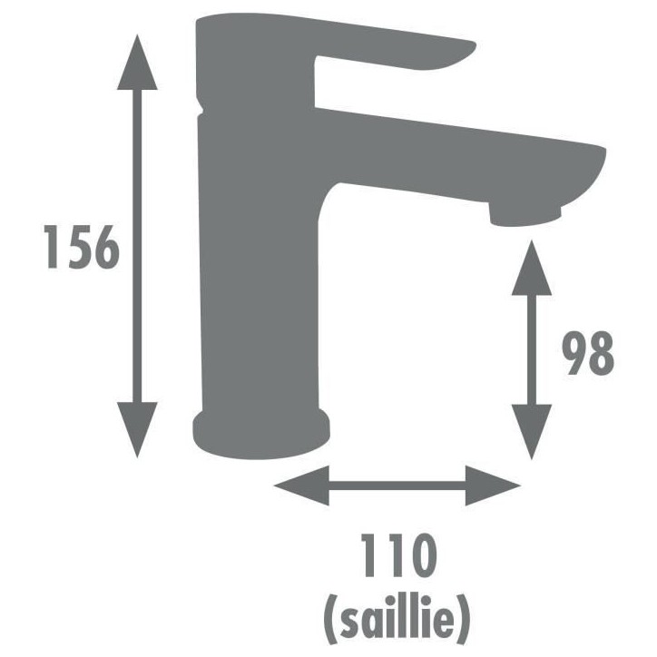 Mitigeur lavabo - EDOUARD ROUSSEAU - MILK - Graphite Mat Mitigeur lavabo - EDOUARD ROUSSEAU - MILK - Graphite Mat