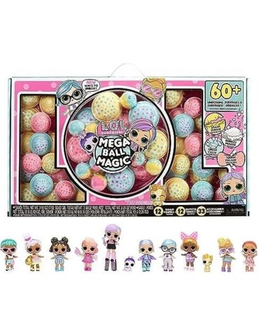 L.O.L SURPRISE - 12 Boules magiques, avec des poupées a collectionner - Mega Ball