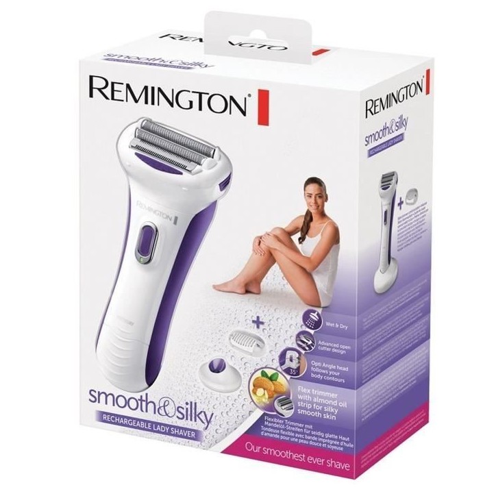 Remington WDF5030 Rasoir Electrique Femme Smooth Silky Etanche Rechargeable, Bande Hydratante Huile d'Amande Remington WDF5030 Rasoir Electrique Femme Smooth Silky Etanche Rechargeable, Bande Hydratante Huile d'Amande