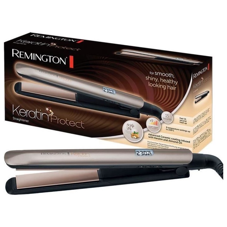 Remington S8540 Fer a lisser, Lisseur Keratin Protect, Plaques Flottantes Advanced Ceramic, Soin Kératine Huile d'Amande Remington S8540 Fer a lisser, Lisseur Keratin Protect, Plaques Flottantes Advanced Ceramic, Soin Kératine Huile d'Amande