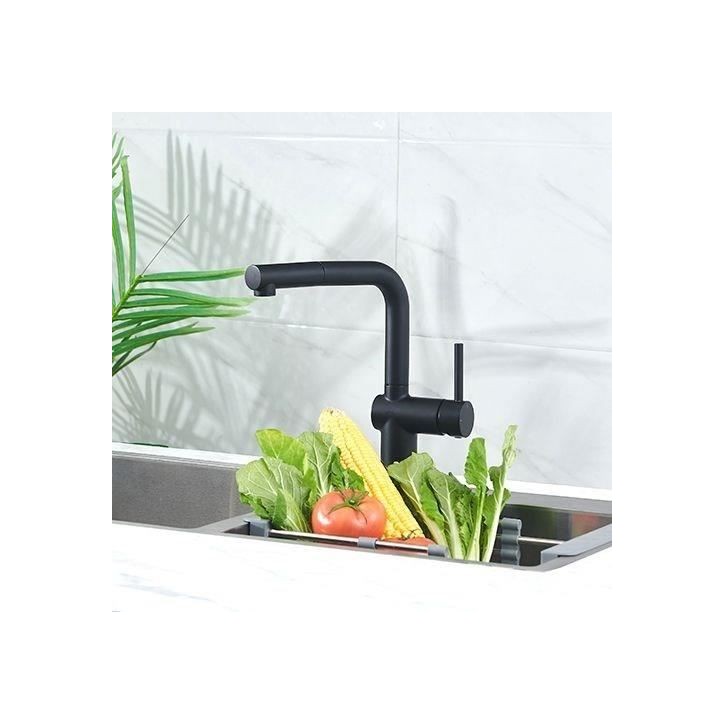 Mitigeur évier - Noir mat - Bec orientable - EDOUARD ROUSSEAU - CARRÉ Mitigeur évier - Noir mat - Bec orientable - EDOUARD ROUSSEAU - CARRÉ