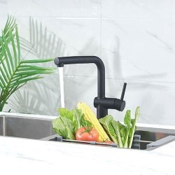 Mitigeur évier - Noir mat - Bec orientable - EDOUARD ROUSSEAU - CARR