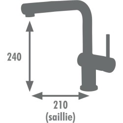 Mitigeur évier - Noir mat - Bec orientable - EDOUARD ROUSSEAU - CARR
