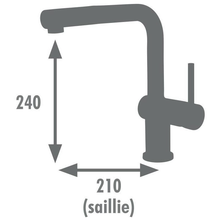 Mitigeur évier - Noir mat - Bec orientable - EDOUARD ROUSSEAU - CARRÉ Mitigeur évier - Noir mat - Bec orientable - EDOUARD ROUSSEAU - CARRÉ