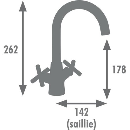 Mélangeur lavabo - EDOUARD ROUSSEAU - NANKA - Noir