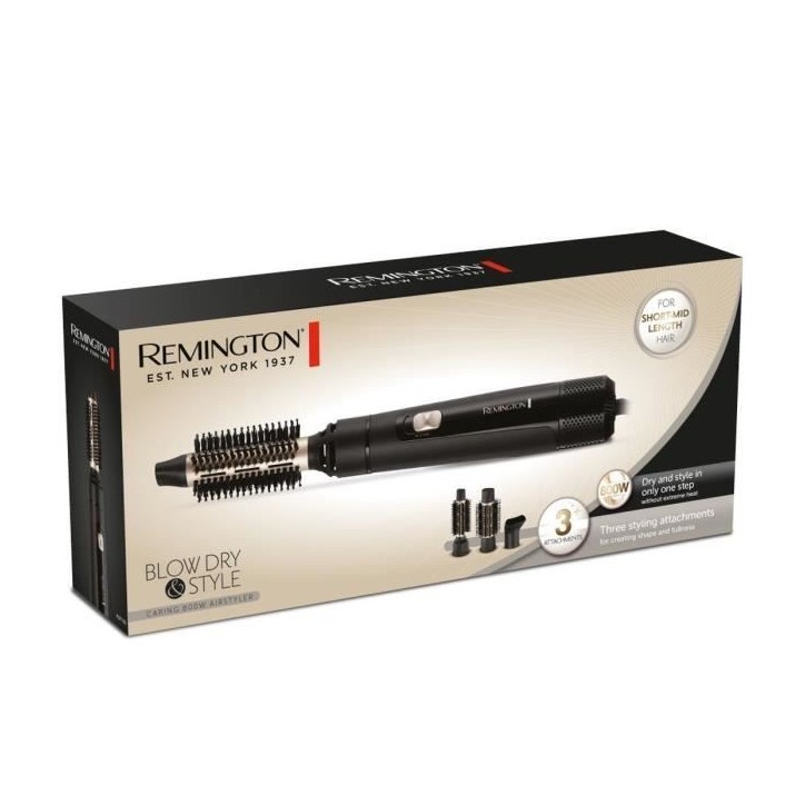 Brosse Soufflante REMINGTON AS7300 Blow D&S - 800 W - 2 vitesses - 2 températures - 3 accessoires Brosse Soufflante REMINGTON AS7300 Blow D&S - 800 W - 2 vitesses - 2 températures - 3 accessoires