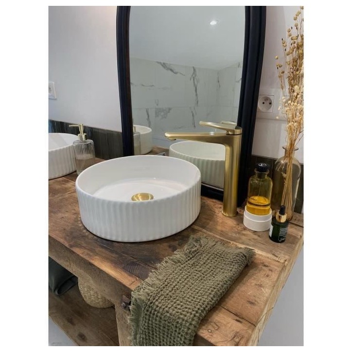 Mitigeur lavabo haut - EDOUARD ROUSSEAU - GLOSS - Laiton brossé Mitigeur lavabo haut - EDOUARD ROUSSEAU - GLOSS - Laiton brossé