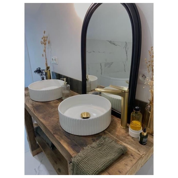 Mitigeur lavabo haut - EDOUARD ROUSSEAU - GLOSS - Laiton brossé Mitigeur lavabo haut - EDOUARD ROUSSEAU - GLOSS - Laiton brossé