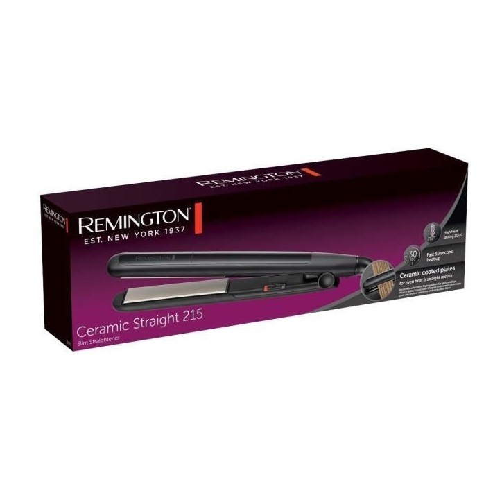 Lisseur REMINGTON S1370 Ceramic Straight – température max 215° - arret automatique – revetement céramique Lisseur REMINGTON S1370 Ceramic Straight – température max 215° - arret automatique – revetement céramique