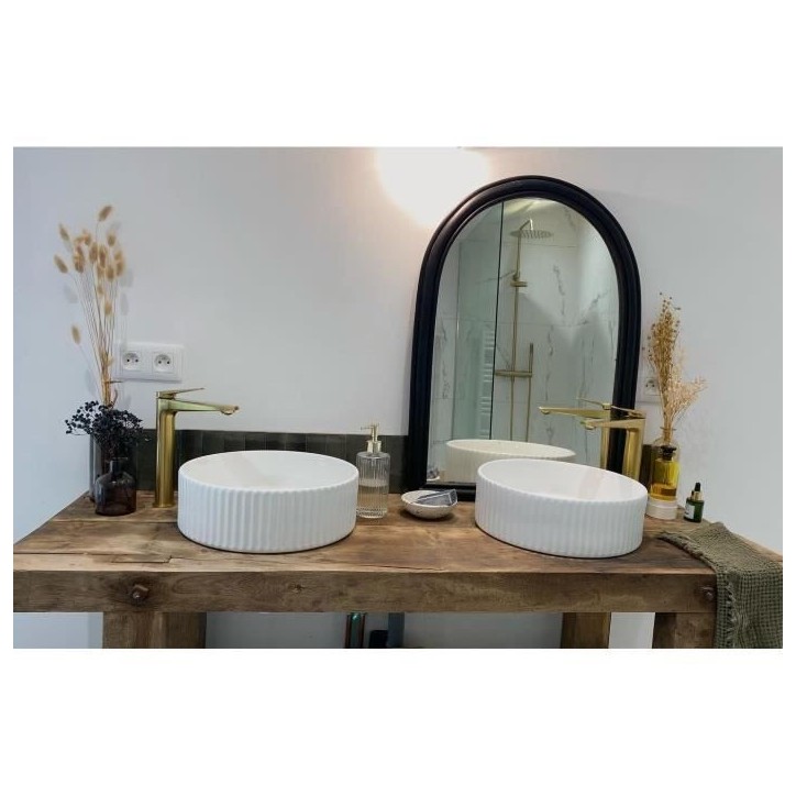 Mitigeur lavabo haut - EDOUARD ROUSSEAU - GLOSS - Laiton brossé Mitigeur lavabo haut - EDOUARD ROUSSEAU - GLOSS - Laiton brossé