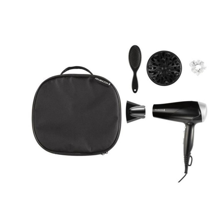 Coffret seche-cheveux Style Edit Remington D3171GP – 2200W - Vanity de rangement,Diffuseur, Brosse plate et Chouchou en soie Coffret seche-cheveux Style Edit Remington D3171GP – 2200W - Vanity de rangement,Diffuseur, Brosse plate et Chouchou en soie