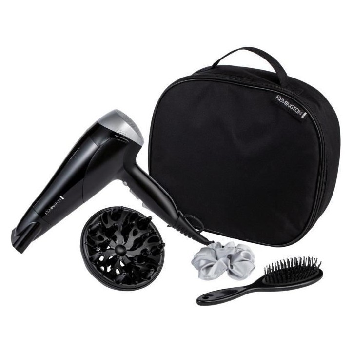 Coffret seche-cheveux Style Edit Remington D3171GP – 2200W - Vanity de rangement,Diffuseur, Brosse plate et Chouchou en soie Coffret seche-cheveux Style Edit Remington D3171GP – 2200W - Vanity de rangement,Diffuseur, Brosse plate et Chouchou en soie