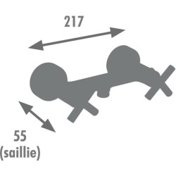 Mélangeur douche - EDOUARD ROUSSEAU - NANKA - Noir