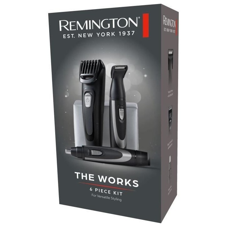 Kit pour la barbe - REMINGTON - The Works - Tondeuse auto-affûtée - Peigne réglable - Autonomie 45 min - USB Kit pour la barbe - REMINGTON - The Works - Tondeuse auto-affûtée - Peigne réglable - Autonomie 45 min - USB