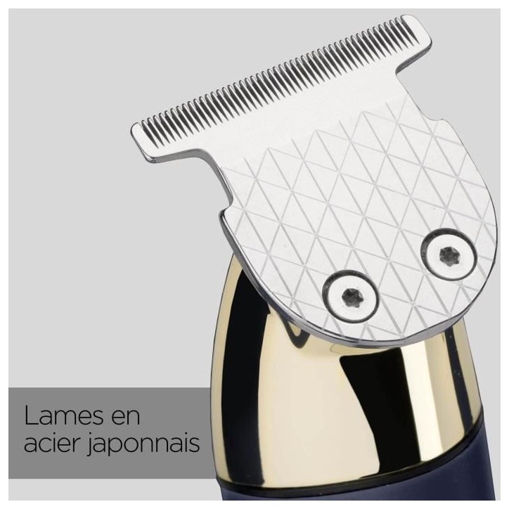 Tondeuse a barbe sans fil - BABYLISS - T992E Super-X Metal - Autonomie 5 h - Edition Gold & Navy